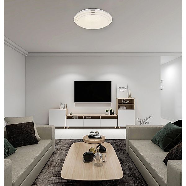 Globo LED-Deckenleuchte Aley 1-flammig Weiß 400 x 95 mm günstig online kaufen