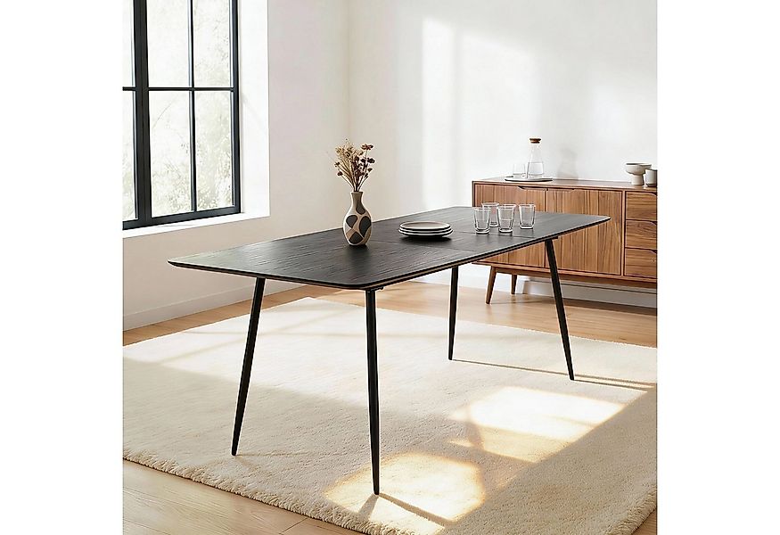 IDIMEX Esstisch ORSA, Esszimmertisch ausziehbar 160-200x80 cm Schwarz günstig online kaufen