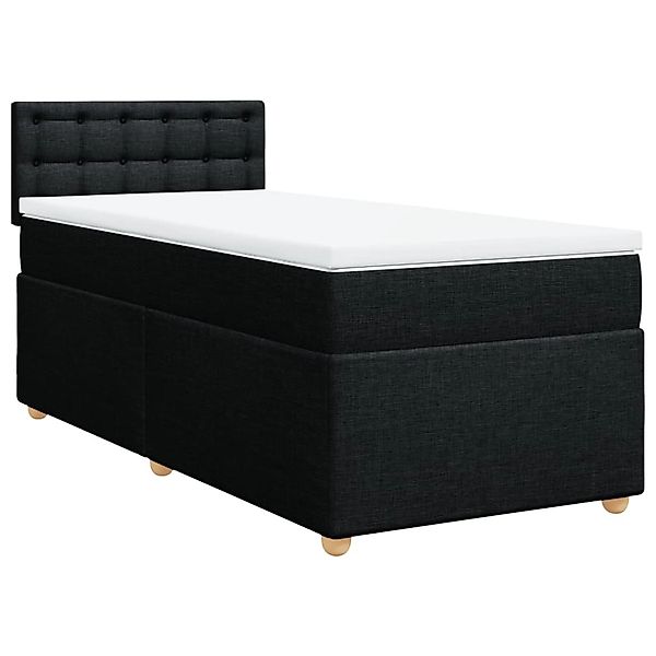 vidaXL Boxspringbett Boxspringbett mit Matratze Schwarz 90x200 cm Stoff Bet günstig online kaufen