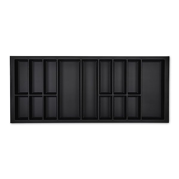 SOTECH Orga-Box VII Besteckeinsatz Schwarz 1200 mm Höhe 50,5 mm mit Softtou günstig online kaufen