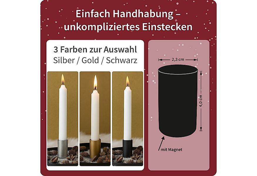 matches21 HOME & HOBBY Kerzenhalter Kerzenhalter 4er Set Metall Schwarz Ø 2 günstig online kaufen