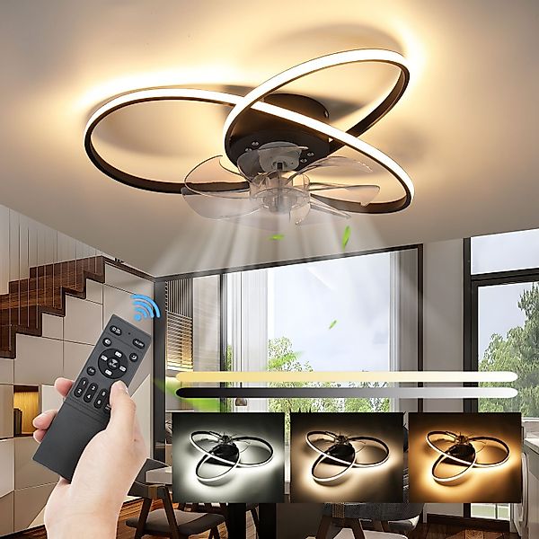 LETGOSPT LED Deckenleuchte Leise Deckenventilator mit günstig online kaufen