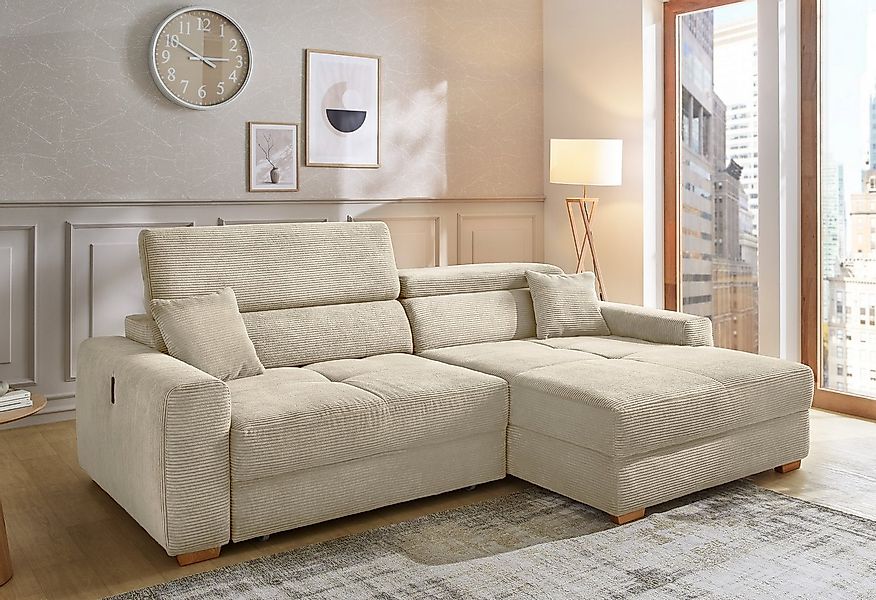 Jockenhöfer Gruppe Ecksofa "Slider L-Form, B: 277 cm, mit 60 cm elektr. Sit günstig online kaufen