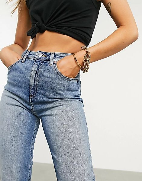 ASOS DESIGN – Farleigh – Schmal geschnittene Mom-Jeans mit hohem Bund in au günstig online kaufen