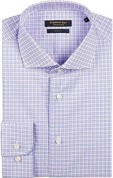 Steppin' Out Hemd Slim-Fit Karos Blau Rot - Größe L günstig online kaufen