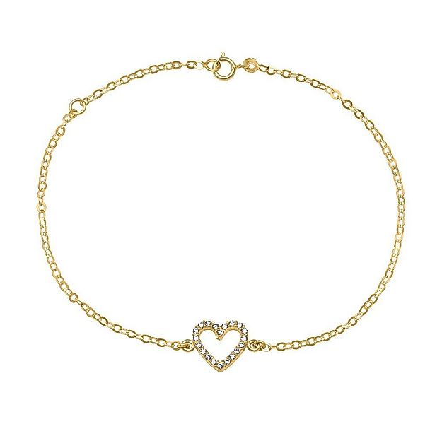 Unique Goldarmband Herz Armband aus 585 Gold Zirkonia, filigran GB0013 günstig online kaufen