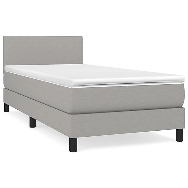 vidaXL Boxspringbett mit Matratze Hellgrau 100x200 cm Stoff1373062 günstig online kaufen