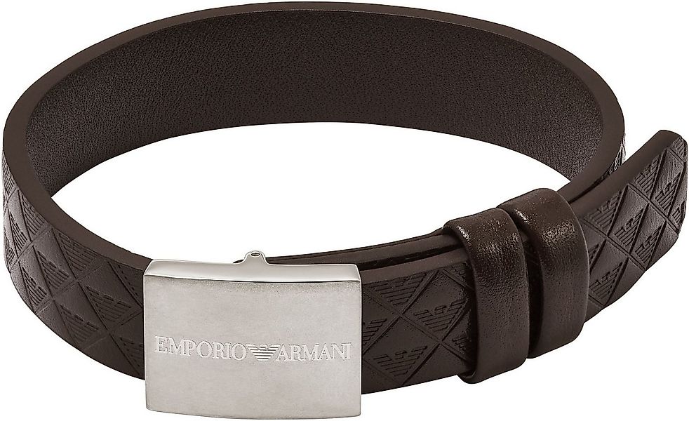 Emporio Armani Lederarmband Schmuck Geschenk Edelstahl Leder Armschmuck Arm günstig online kaufen
