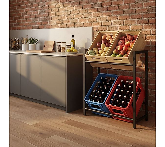 STEELSØN Flaschenregal Macondo aus Metall, Getränkekistenregal schwarz, für günstig online kaufen