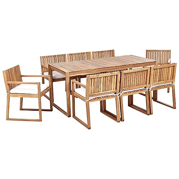 Beliani Gartentisch Set SASSARI II Cremeweiß günstig online kaufen