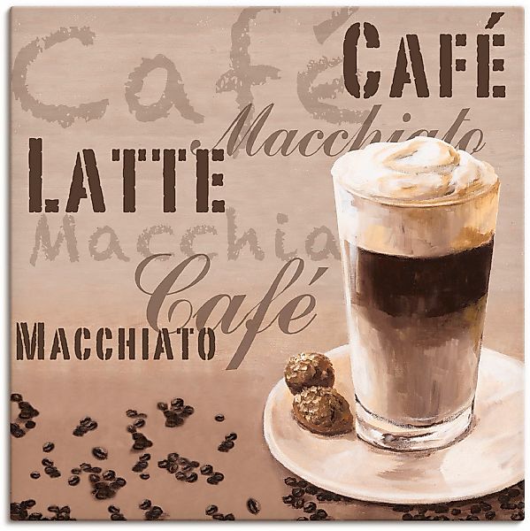 Artland Leinwandbild "Kaffee - Latte Macchiato" Getränke 1 Stk. tlg. auf Ho günstig online kaufen