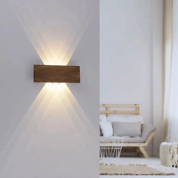 LED Wandleuchte Palma in Natur-dunkel 2x3,25W 500lm günstig online kaufen