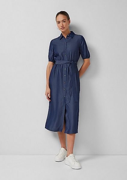 s.Oliver Midikleid Kleid Midi-Hemdblusenkleid aus Lyocell mit Bindegürtel günstig online kaufen
