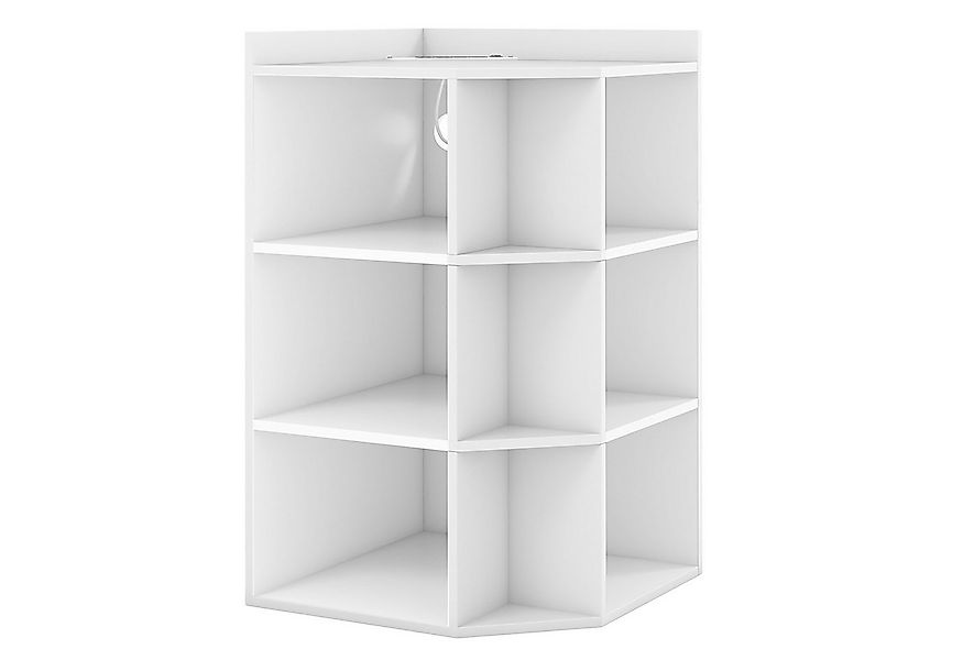 KOMFOTTEU Bücherregal, 3-stöckiges Eck-Bücherregal mit 9 Fächern günstig online kaufen