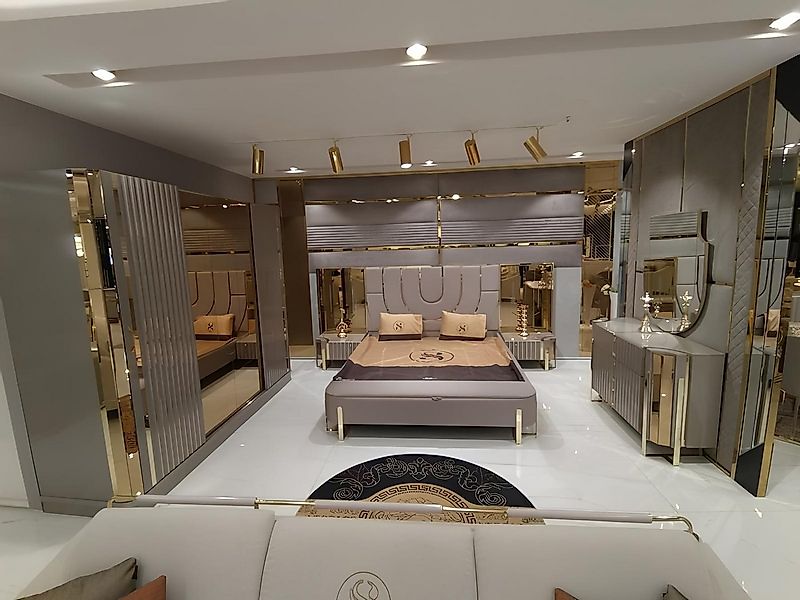 JVmoebel Schlafzimmer-Set Design Schlafzimmer 3tlg. Bett 2x Nachttische Mod günstig online kaufen