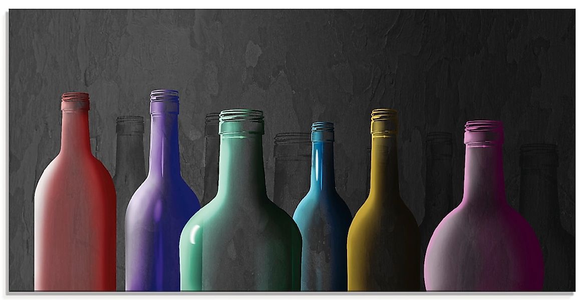 Artland Glasbild "Bunte Glasflaschen" Getränke 1 Stk. tlg. in verschiedenen günstig online kaufen