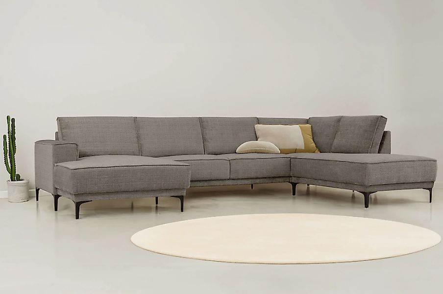 Places of Style Wohnlandschaft "XXL Sofa Oland, Struktur, Flachgewebe, Luxu günstig online kaufen