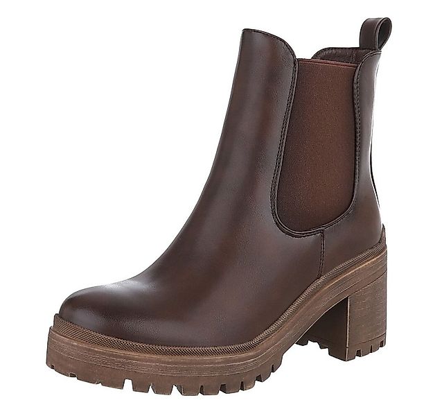 Ital-Design Kniehohe Damenstiefel mit Schnalle für Alltag und Freizeit Plat günstig online kaufen