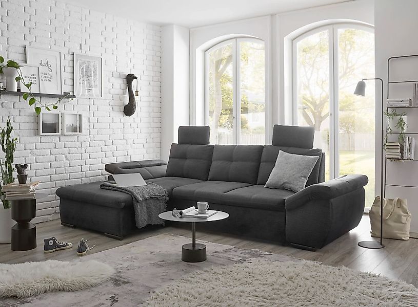 ED EXCITING DESIGN Ecksofa "Alija L-Form", mit Bettfunktion, Armteilverstel günstig online kaufen