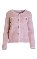 Passioni Strickjacke mit gestreiftem Kontrastsaum günstig online kaufen