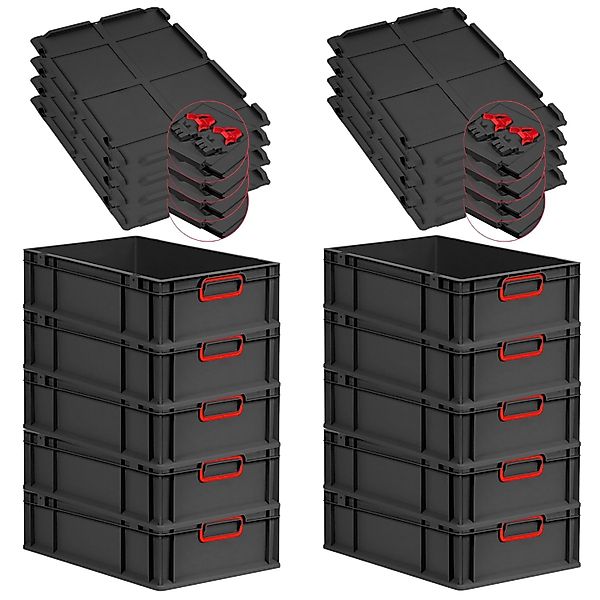 PROREGAL SuperSparSet 10x Eurobox Nextgen Color Mit Scharnierdeckel HxBxT 1 günstig online kaufen