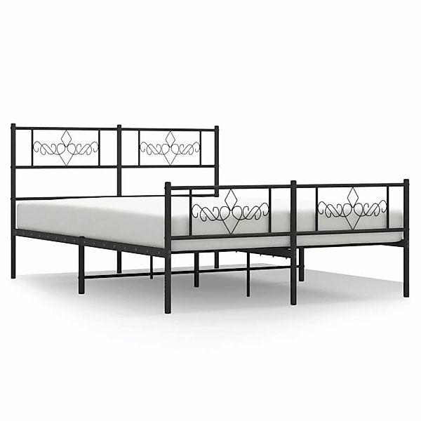 vidaXL Bettgestell mit Kopf- und Fußteil Metall Schwarz 120x190 cm Modell 8 günstig online kaufen