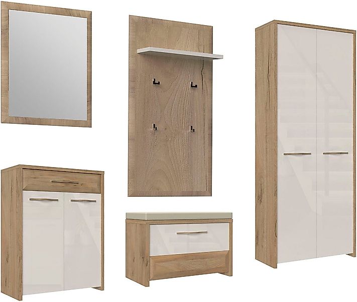 Home affaire Garderoben-Set Gala, (Set, 5-St), Soft-Close Funktion, Hochgla günstig online kaufen