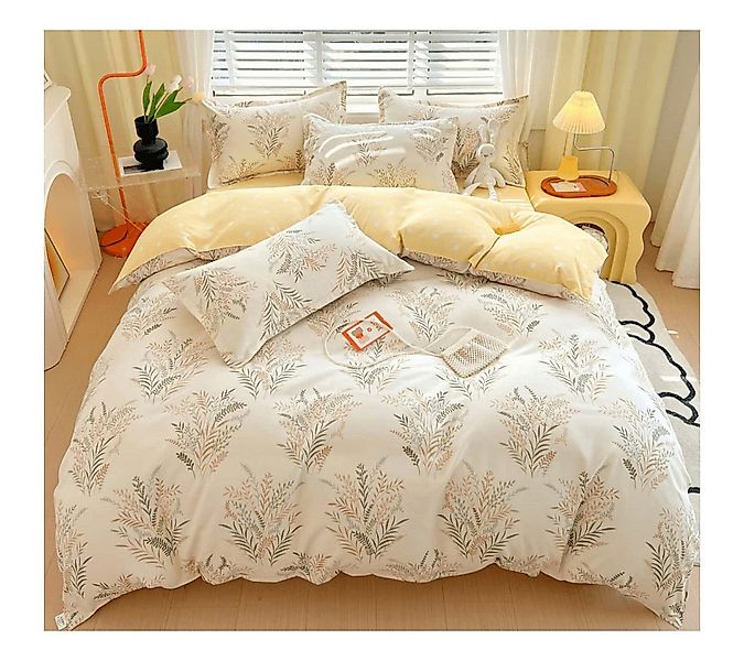 wohnTRAUM24 Bettwäsche Bettwäsche Set 135x200cm,200x200cm Pflanzenmuster Ti günstig online kaufen