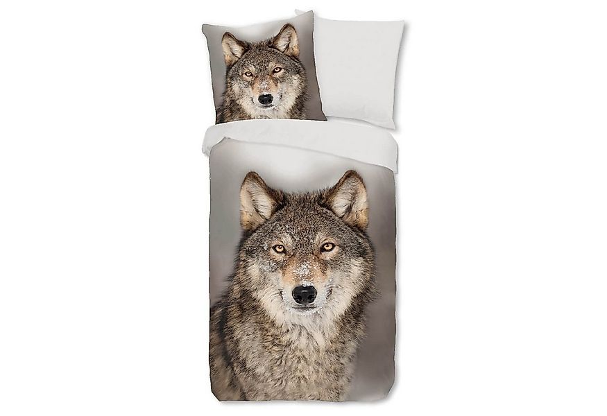 ESPiCO Bettwäsche Wolf Grau, Renforcé, 2 teilig, Wildnis, Raubtier, Wildtie günstig online kaufen