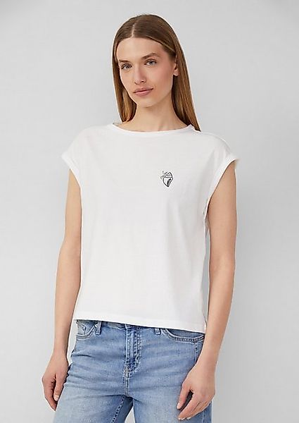 s.Oliver Shirttop Relaxed-Fit-Shirt mit Print und überschnittenen Schultern günstig online kaufen