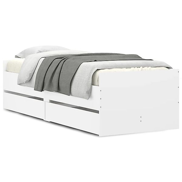 vidaXL Bettgestell mit Schubladen Weiß 90x200 cm 3207343 günstig online kaufen