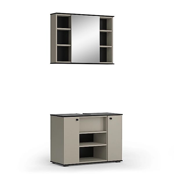 Vicco Badmöbel-Set Joli Greige 2 Teile Opt 2 günstig online kaufen