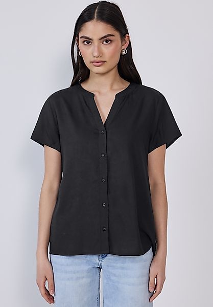 STREET ONE STUDIO Shirtbluse, mit geschlitztem Rundhalsausschnitt günstig online kaufen