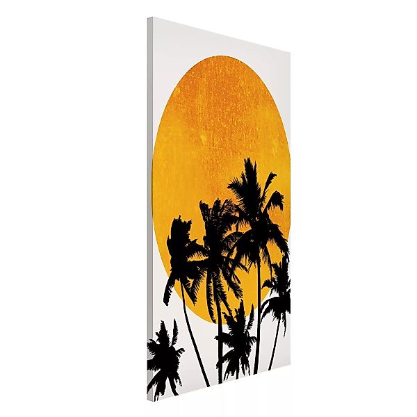 Magnettafel Palmen vor goldener Sonne günstig online kaufen