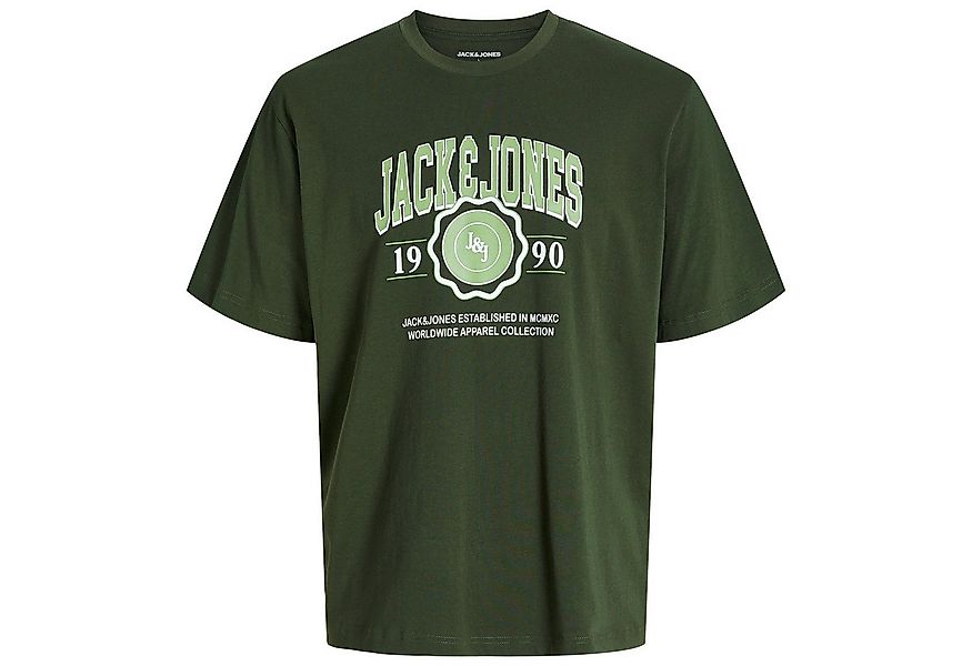 Jack & Jones Rundhalsshirt Jack&Jones Übergrößen T-Shirt oliv JJMAKO Logopr günstig online kaufen