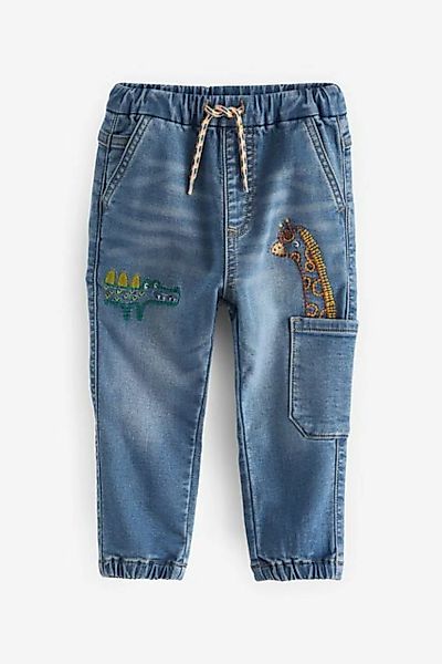 Next Schlupfjeans Jeans mit aufgesticktem Motiv und Bündchen (1-tlg) günstig online kaufen