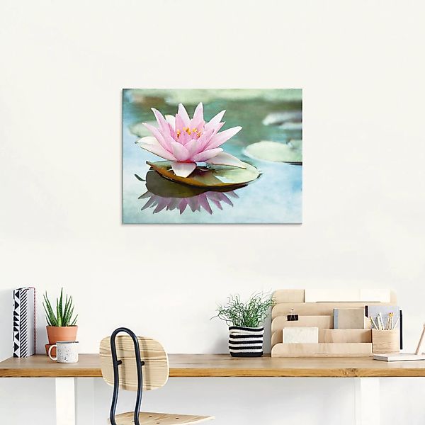 Artland Glasbild "Rosa Seerose", Blumen, (1 St.), in verschiedenen Größen günstig online kaufen