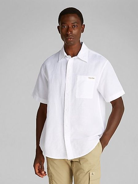 Calvin Klein Jeans Kurzarmhemd LINEN COTTON S/S SHIRT mit Brusttasche günstig online kaufen