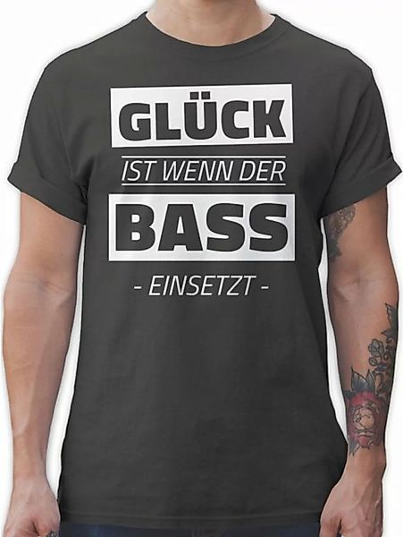 Shirtracer T-Shirt Glück ist wenn der Bass einsetzt Technomusik & House Mus günstig online kaufen