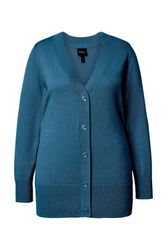 Ulla Popken Strickjacke Strickjacke V-Ausschnitt Knopfleiste günstig online kaufen