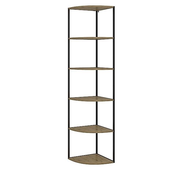 Vicco Eckregal Fyrk, Eiche/Schwarz, 40 x 180 cm 5 Ebenen günstig online kaufen