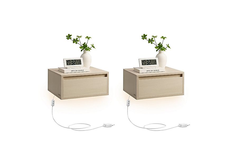 VASAGLE Nachttisch (2-St., 2er Set), hängend, Leuchte mit 3 Farben, schwebe günstig online kaufen