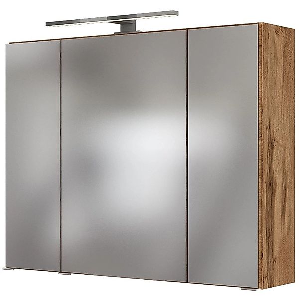 Held Möbel 3D-Spiegelschrank Bari 80 cm Wotaneiche günstig online kaufen