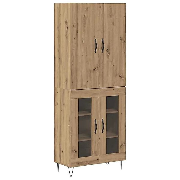 vidaXL Highboard 2-Tlg Artisan-Eiche Ingenieurholz und Glas 3403166 günstig online kaufen