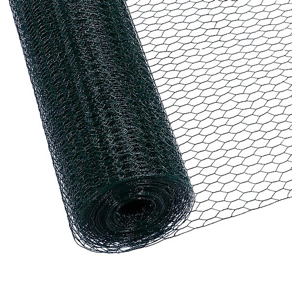 CCLIFE Hühnerzaun Geflügelnetz 25mm Maschenweite 100cm Höhe 25m Länge PVC-B günstig online kaufen