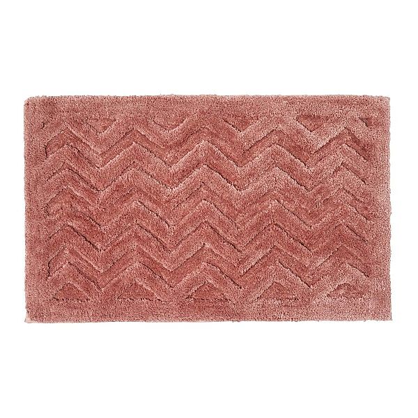 Homescapes Badematte Rutschfeste Hochflor-Badematte mit Chevron-Muster, günstig online kaufen
