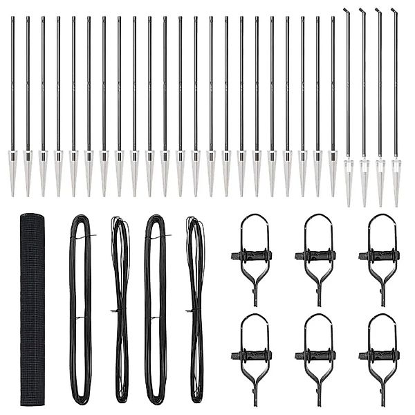 vidaXL Zaunpfosten Grau 50 x 1,2 m 16 x 16 mm Netz Stahl und PVC 3352238 günstig online kaufen