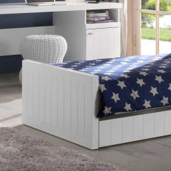 Jugendzimmerbett in Weiß aus MDF günstig online kaufen