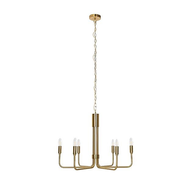 Lindby Kronleuchter Elanova 9639660 Retro Vintage Antik in Gold Messing aus günstig online kaufen