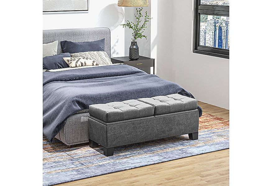 HOMCOM Polsterbank mit Leinenoptik, bis 180kg belastbar (Gepolsterte Aufbew günstig online kaufen